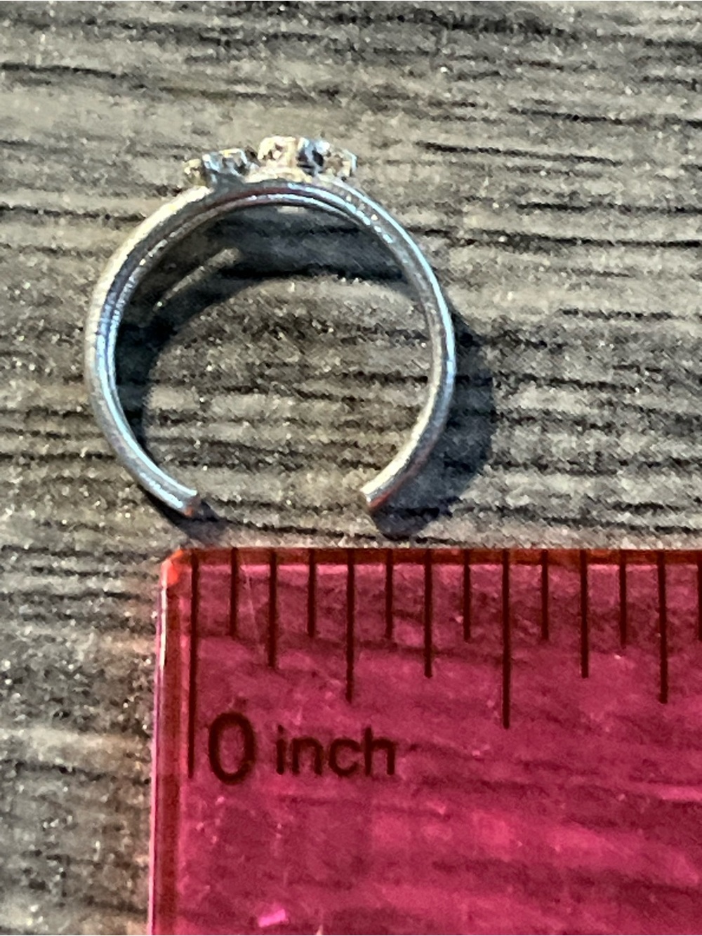 Adjustable Sterling Silver Star Toe Ring with crystal center. - Picture 4 of 4